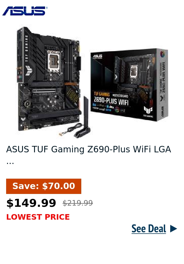 ASUS TUF Gaming Z690-Plus WiFi LGA ...