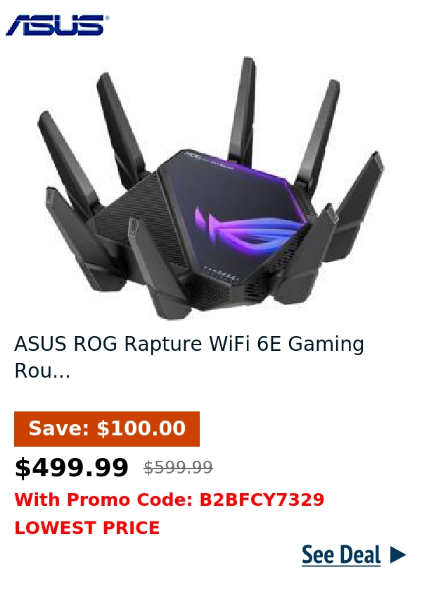 ASUS ROG Rapture WiFi 6E Gaming Rou...