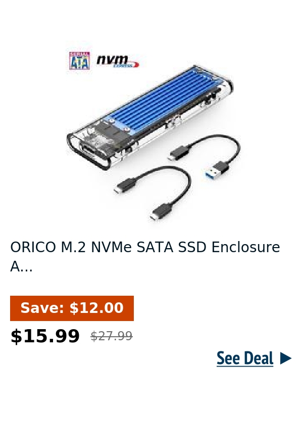 ORICO M.2 NVMe SATA SSD Enclosure A...