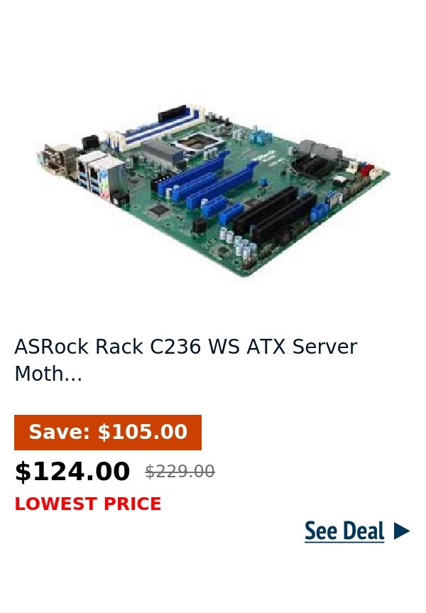 ASRock Rack C236 WS ATX Server Moth...