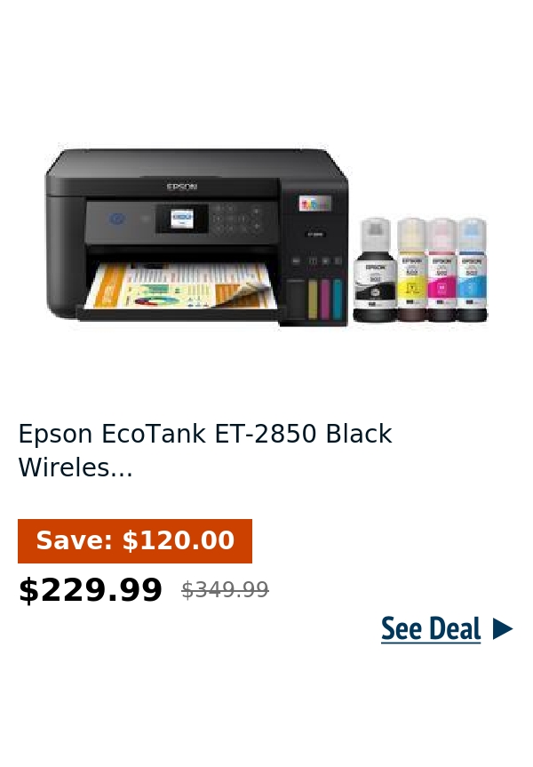 Epson EcoTank ET-2850 Black Wireles...