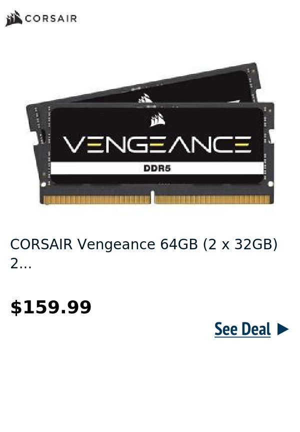 CORSAIR Vengeance 64GB (2 x 32GB) 2...