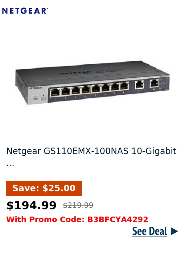 Netgear GS110EMX-100NAS 10-Gigabit ...