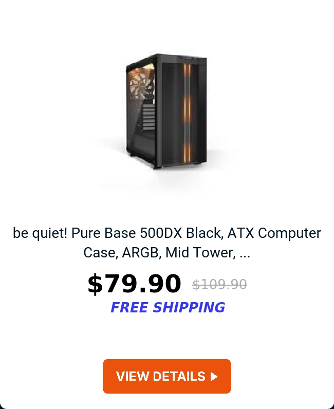 be quiet! Pure Base 500DX Black, ATX Computer Case, ARGB, Mid Tower, ...