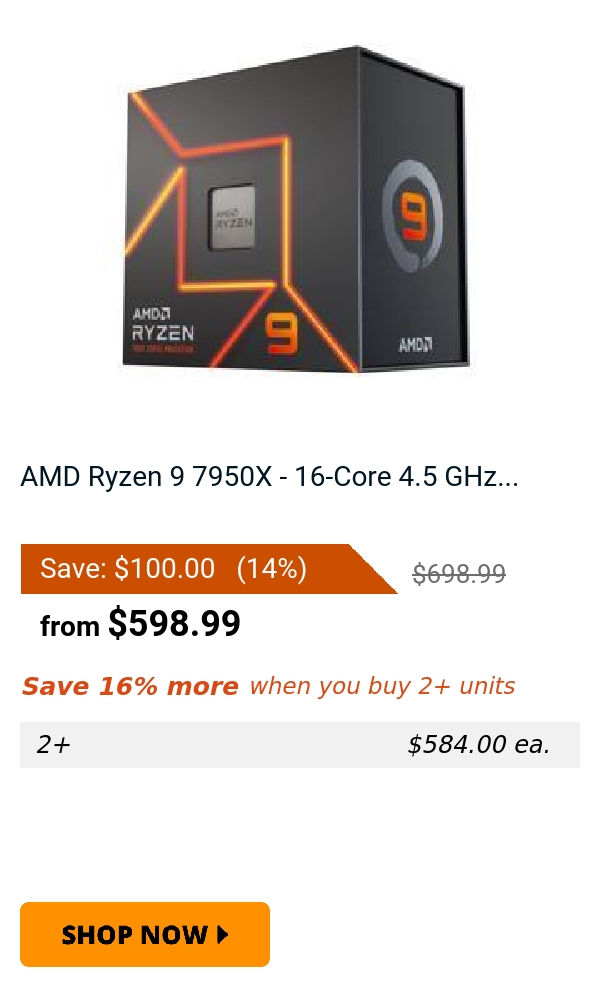 AMD Ryzen 9 7950X - 16-Core 4.5 GHz...