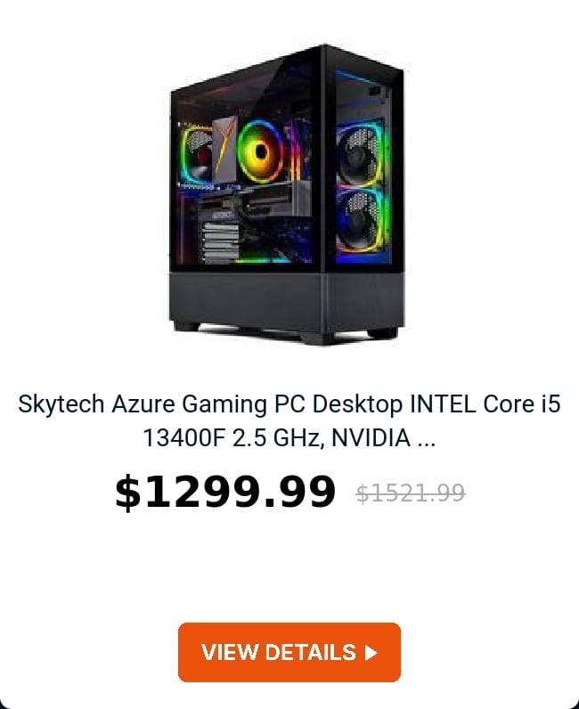 Skytech Azure Gaming PC Desktop INTEL Core i5 13400F 2.5 GHz, NVIDIA ...