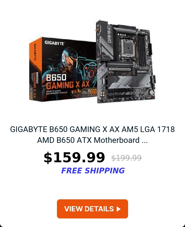 GIGABYTE B650 GAMING X AX AM5 LGA 1718 AMD B650 ATX Motherboard ...