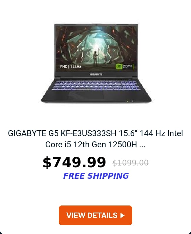 GIGABYTE G5 KF-E3US333SH 15.6