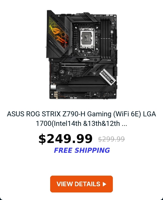 ASUS ROG STRIX Z790-H Gaming (WiFi 6E) LGA 1700(Intel14th &13th&12th ...