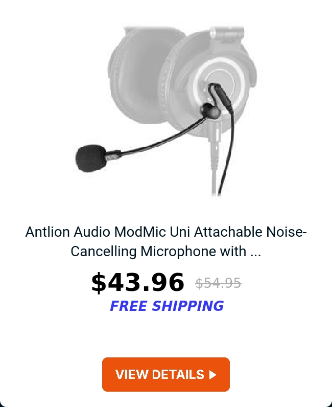 Antlion Audio ModMic Uni Attachable Noise-Cancelling Microphone with ...