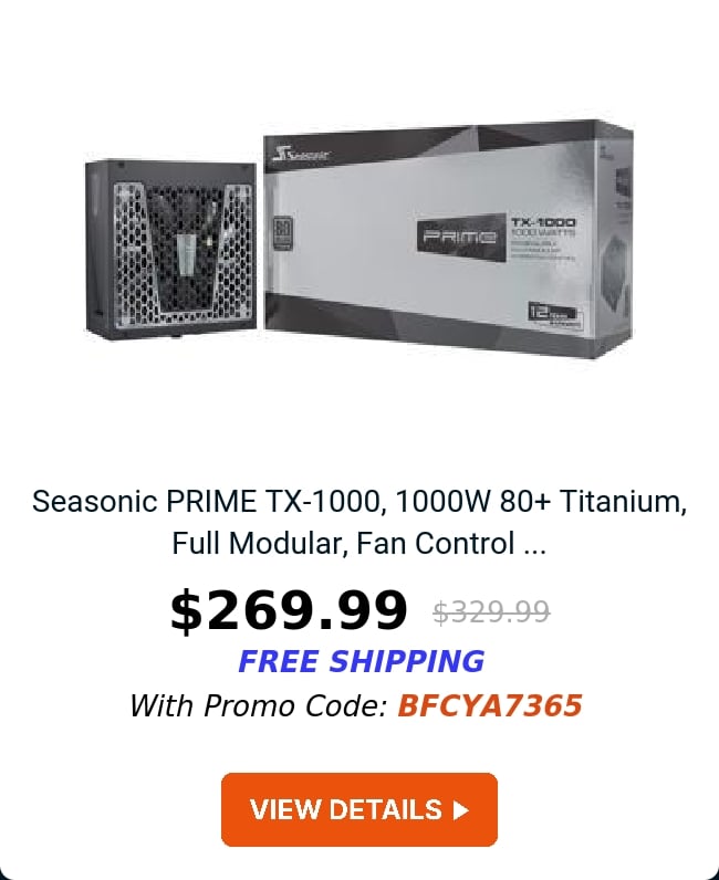 Seasonic PRIME TX-1000, 1000W 80+ Titanium, Full Modular, Fan Control ...