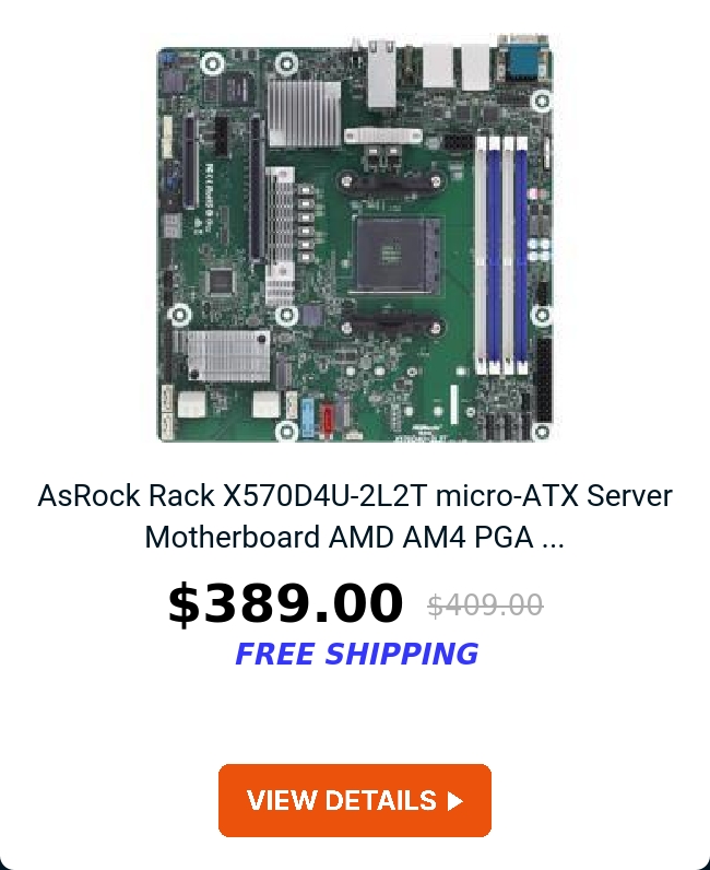 AsRock Rack X570D4U-2L2T micro-ATX Server Motherboard AMD AM4 PGA ...