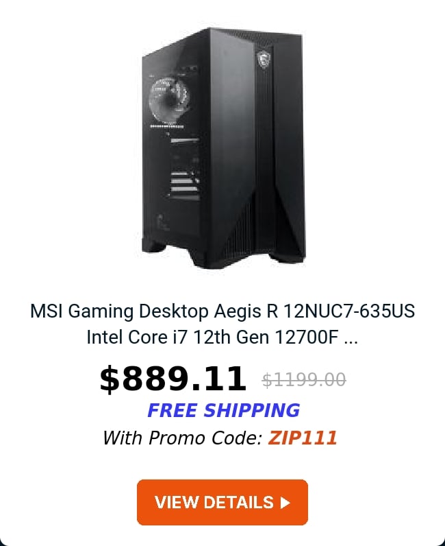 MSI Gaming Desktop Aegis R 12NUC7-635US Intel Core i7 12th Gen 12700F ...