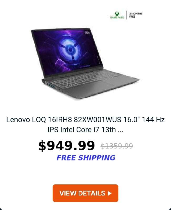 Lenovo LOQ 16IRH8 82XW001WUS 16.0