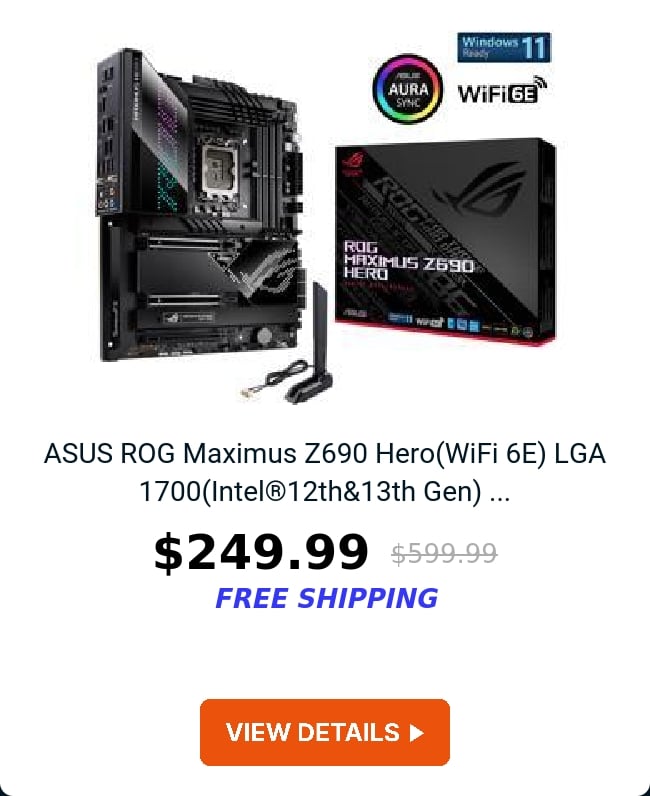 ASUS ROG Maximus Z690 Hero(WiFi 6E) LGA 1700(Intel®12th&13th Gen) ...