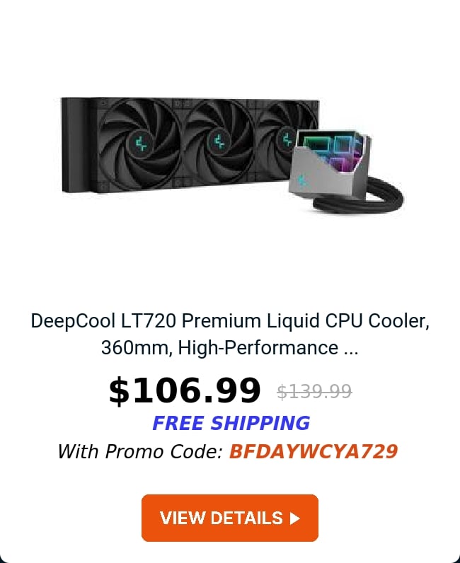 DeepCool LT720 Premium Liquid CPU Cooler, 360mm, High-Performance ...