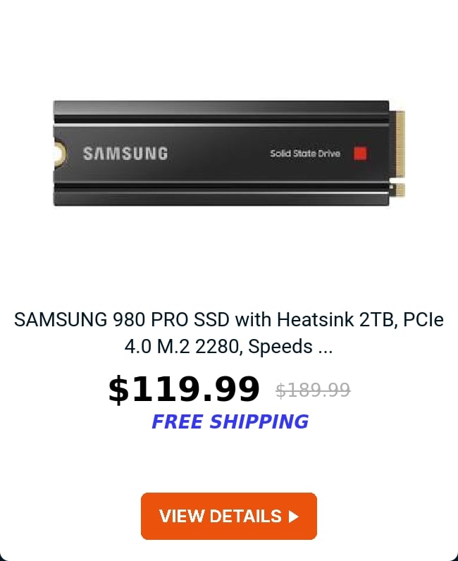 SAMSUNG 980 PRO SSD with Heatsink 2TB, PCIe 4.0 M.2 2280, Speeds ...