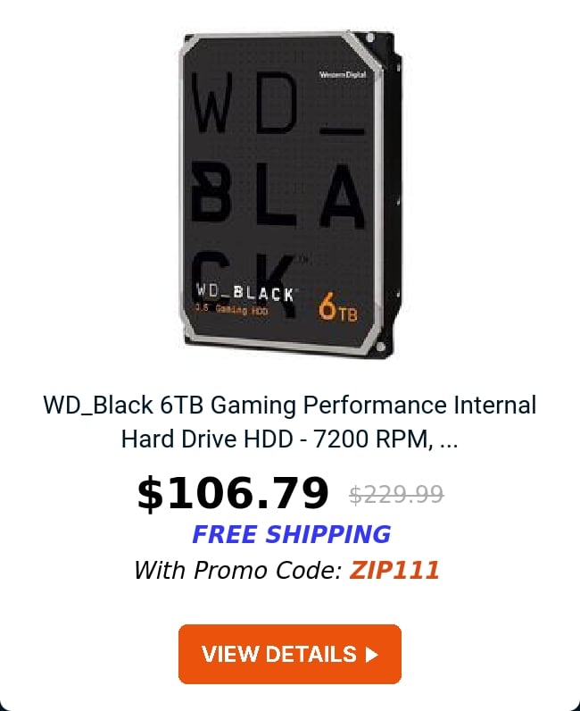 WD_Black 6TB Gaming Performance Internal Hard Drive HDD - 7200 RPM, ...