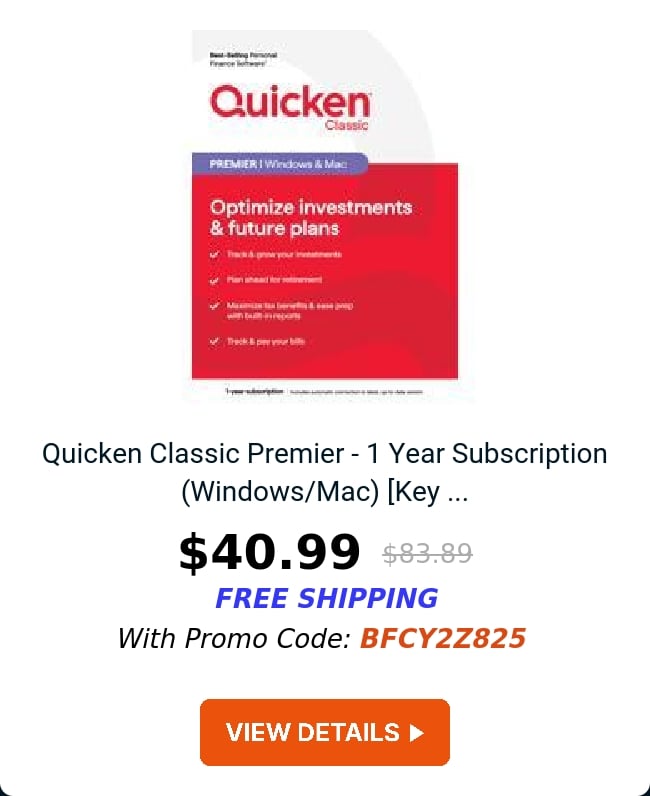 Quicken Classic Premier - 1 Year Subscription (Windows/Mac) [Key ...