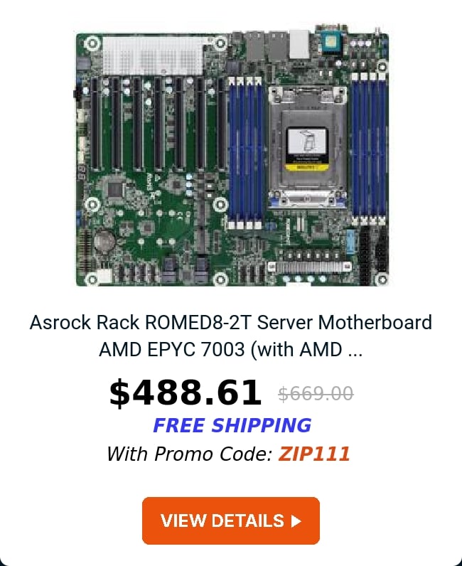 Asrock Rack ROMED8-2T Server Motherboard AMD EPYC 7003 (with AMD ...