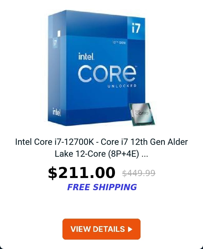 Intel Core i7-12700K - Core i7 12th Gen Alder Lake 12-Core (8P+4E) ...