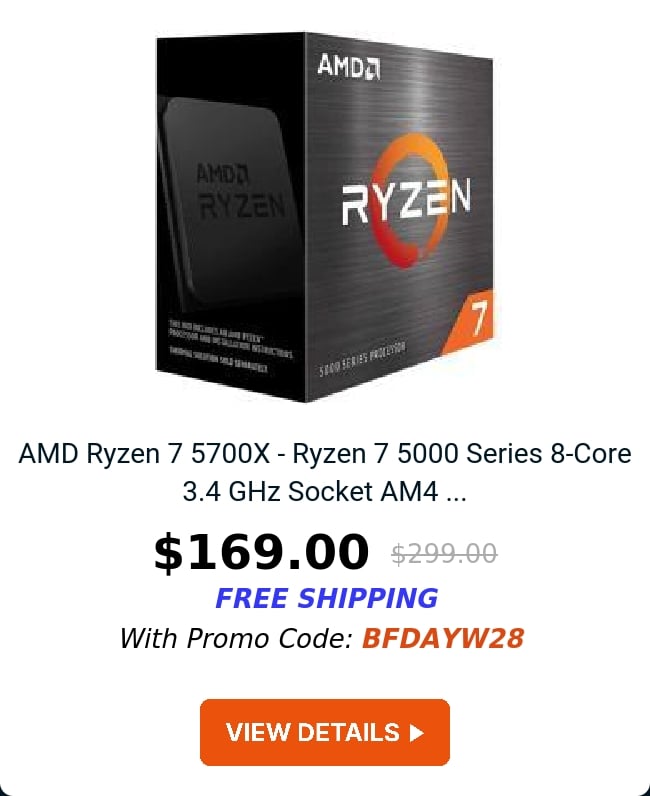 AMD Ryzen 7 5700X - Ryzen 7 5000 Series 8-Core 3.4 GHz Socket AM4 ...