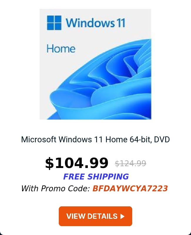 Microsoft Windows 11 Home 64-bit, DVD 