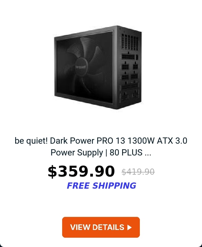 be quiet! Dark Power PRO 13 1300W ATX 3.0 Power Supply | 80 PLUS ...