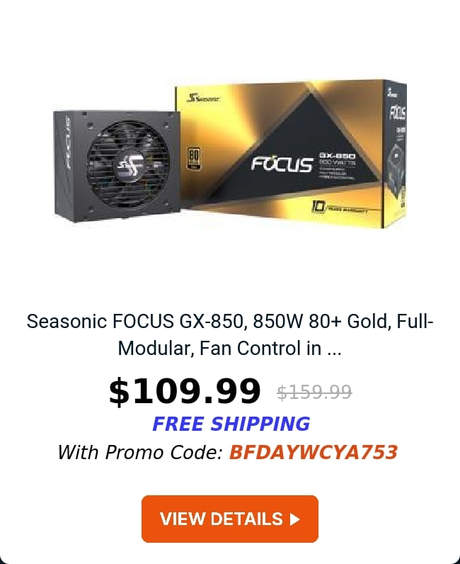 Seasonic FOCUS GX-850, 850W 80+ Gold, Full-Modular, Fan Control in ...