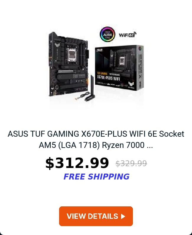 ASUS TUF GAMING X670E-PLUS WIFI 6E Socket AM5 (LGA 1718) Ryzen 7000 ...