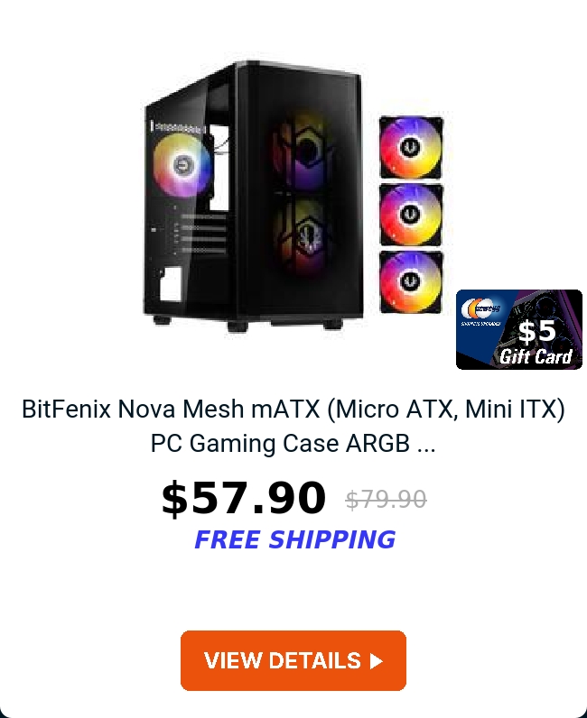 BitFenix Nova Mesh mATX (Micro ATX, Mini ITX) PC Gaming Case ARGB ...