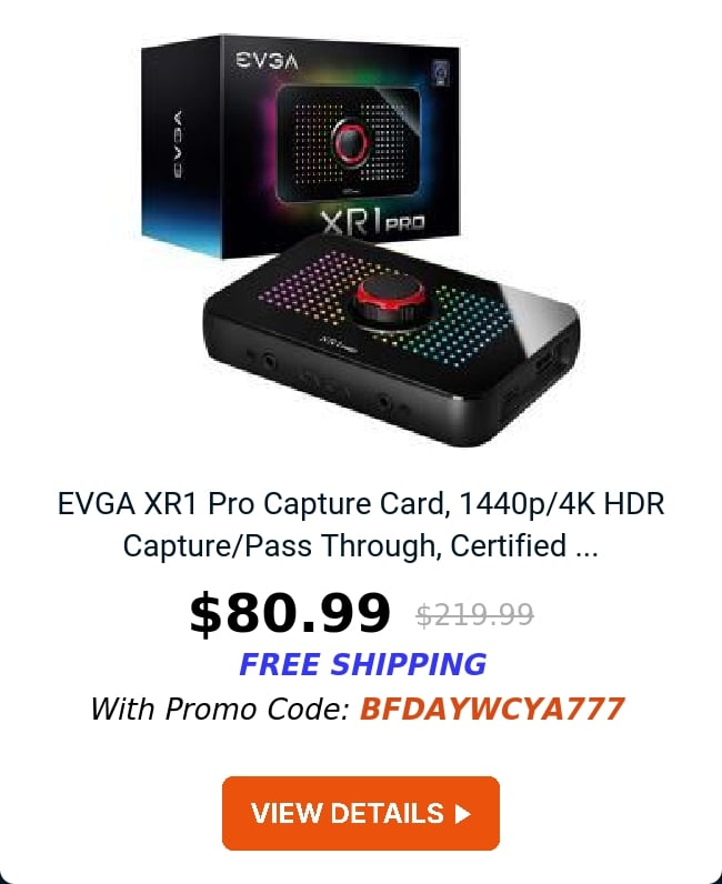 EVGA XR1 Pro Capture Card, 1440p/4K HDR Capture/Pass Through, Certified ...