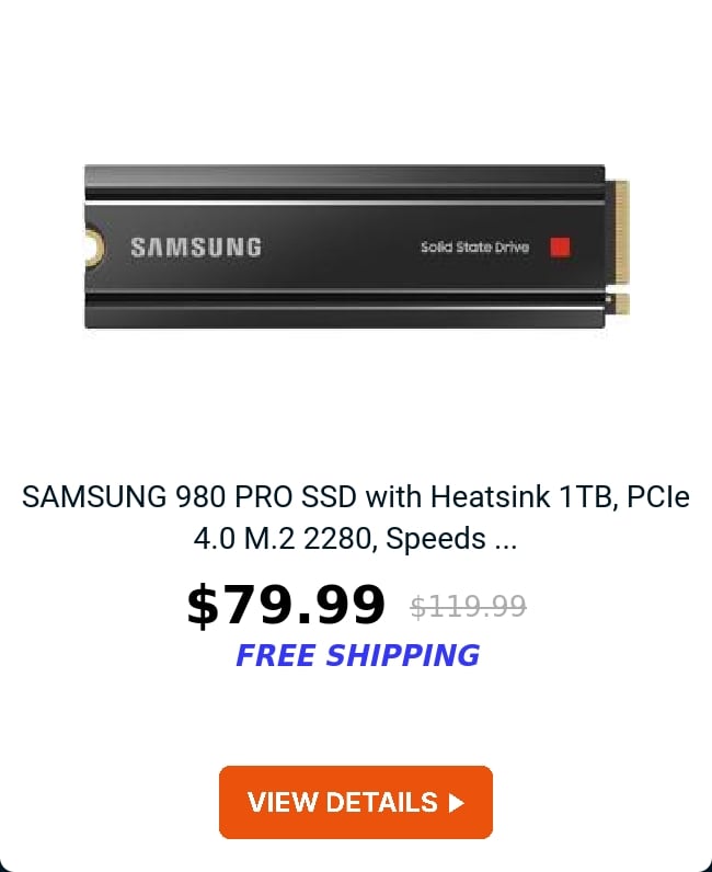 SAMSUNG 980 PRO SSD with Heatsink 1TB, PCIe 4.0 M.2 2280, Speeds ...