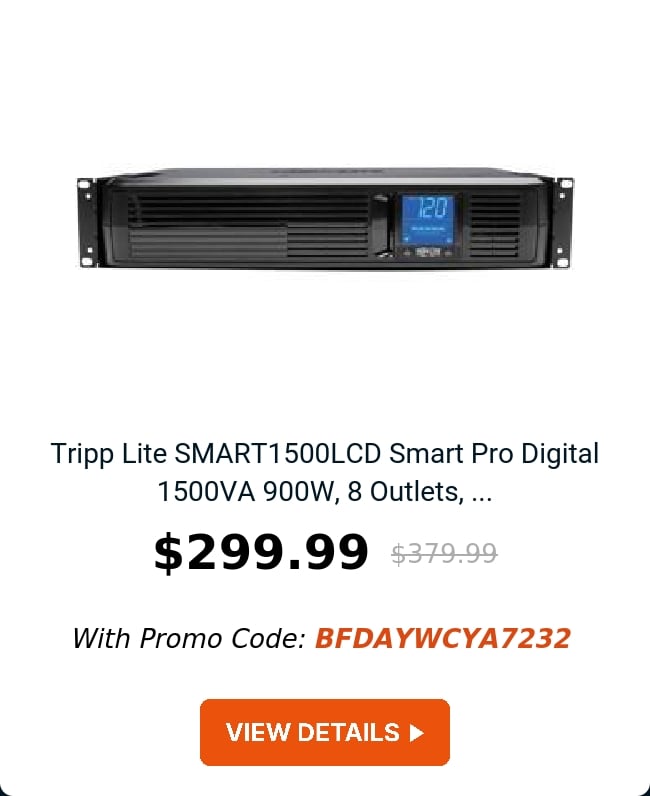 Tripp Lite SMART1500LCD Smart Pro Digital 1500VA 900W, 8 Outlets, ...