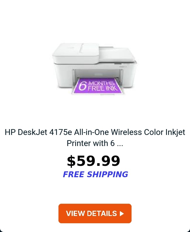 HP DeskJet 4175e All-in-One Wireless Color Inkjet Printer with 6 ...