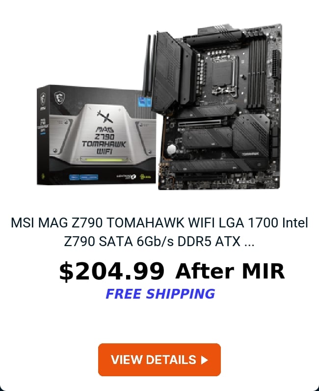 MSI MAG Z790 TOMAHAWK WIFI LGA 1700 Intel Z790 SATA 6Gb/s DDR5 ATX ...