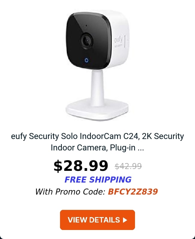 eufy Security Solo IndoorCam C24, 2K Security Indoor Camera, Plug-in ...