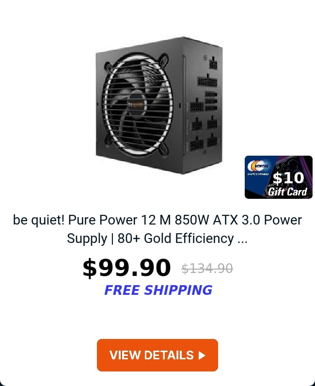 be quiet! Pure Power 12 M 850W ATX 3.0 Power Supply | 80+ Gold Efficiency ...