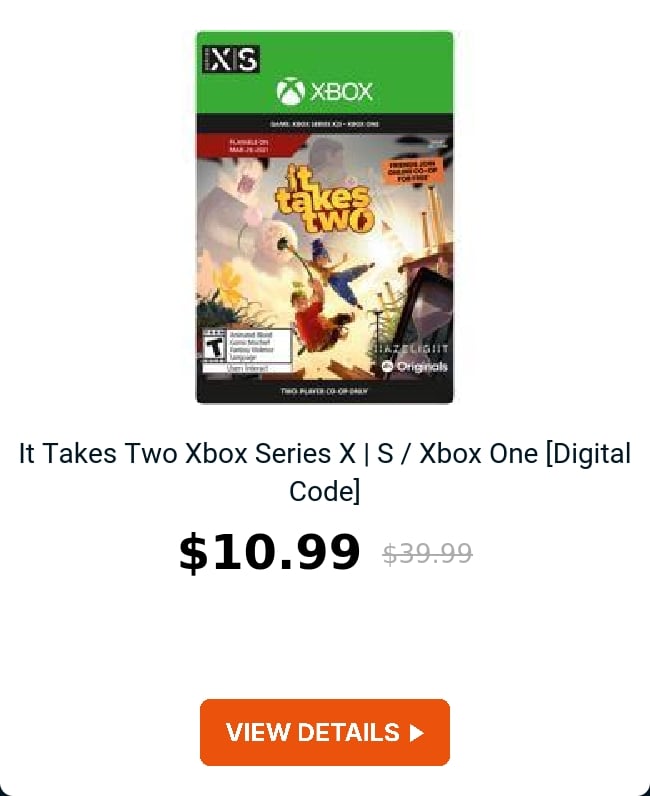 It Takes Two Xbox Series X | S / Xbox One [Digital Code] 