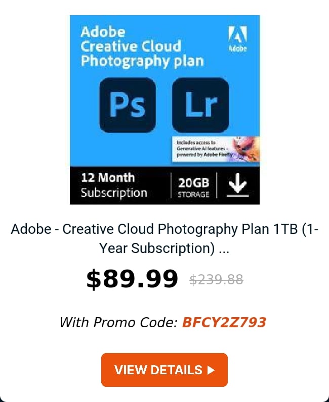 Adobe - Creative Cloud Photography Plan 1TB (1-Year Subscription) ...