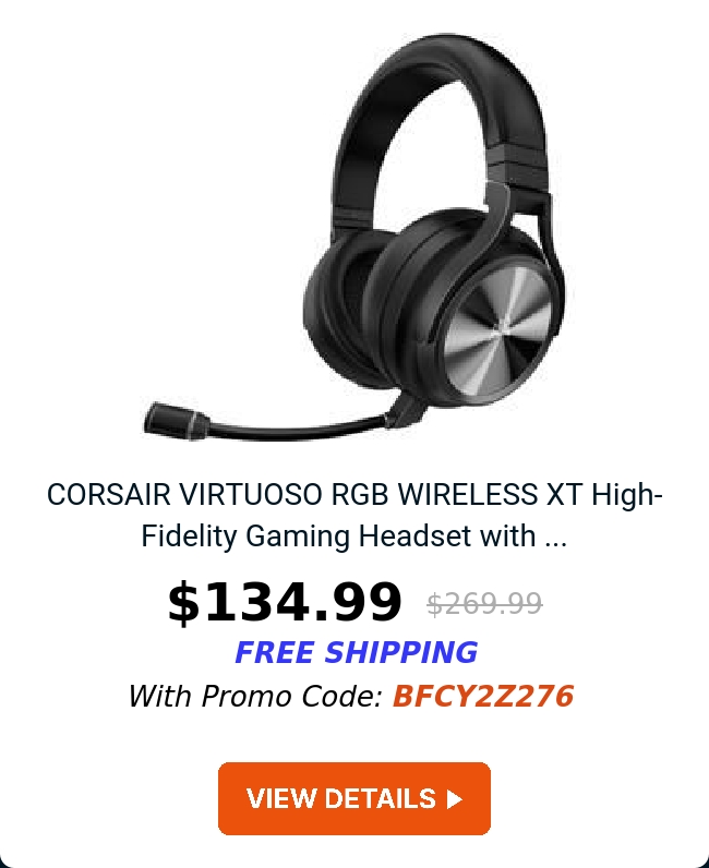 CORSAIR VIRTUOSO RGB WIRELESS XT High-Fidelity Gaming Headset with ...
