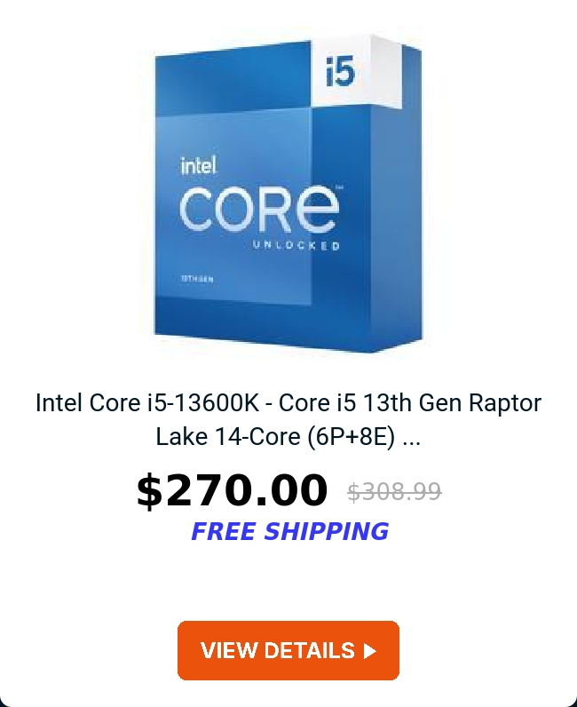 Intel Core i5-13600K - Core i5 13th Gen Raptor Lake 14-Core (6P+8E) ...