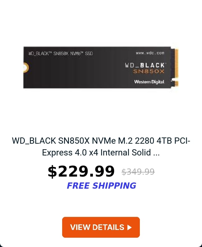 WD_BLACK SN850X NVMe M.2 2280 4TB PCI-Express 4.0 x4 Internal Solid ...