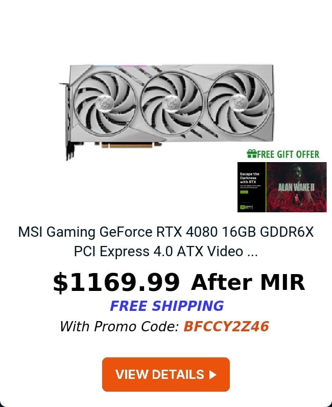 MSI Gaming GeForce RTX 4080 16GB GDDR6X PCI Express 4.0 ATX Video ...