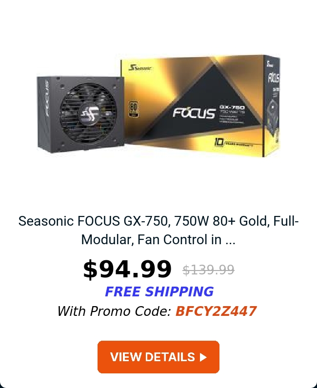 Seasonic FOCUS GX-750, 750W 80+ Gold, Full-Modular, Fan Control in ...