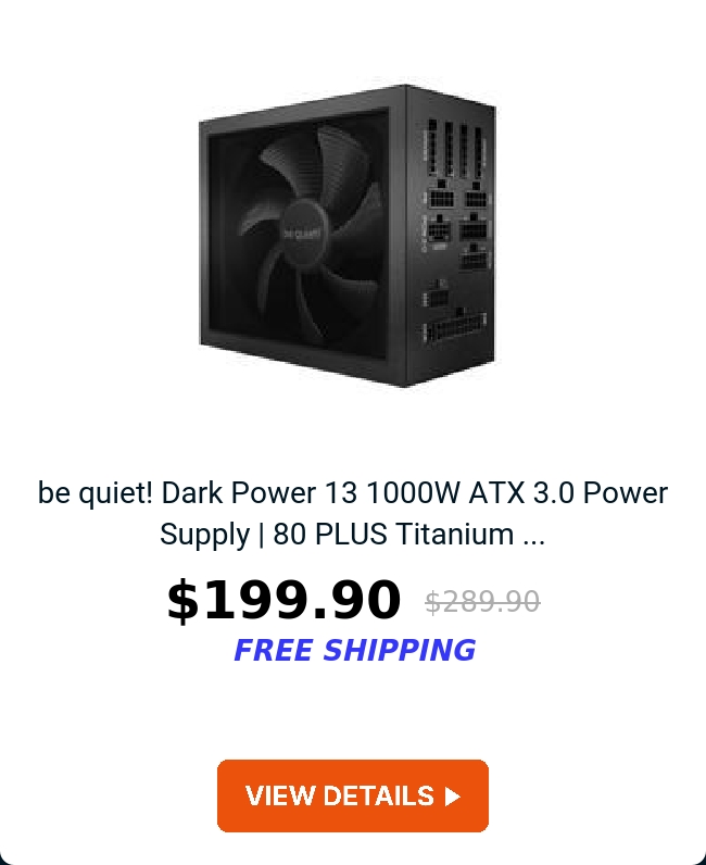 be quiet! Dark Power 13 1000W ATX 3.0 Power Supply | 80 PLUS Titanium ...