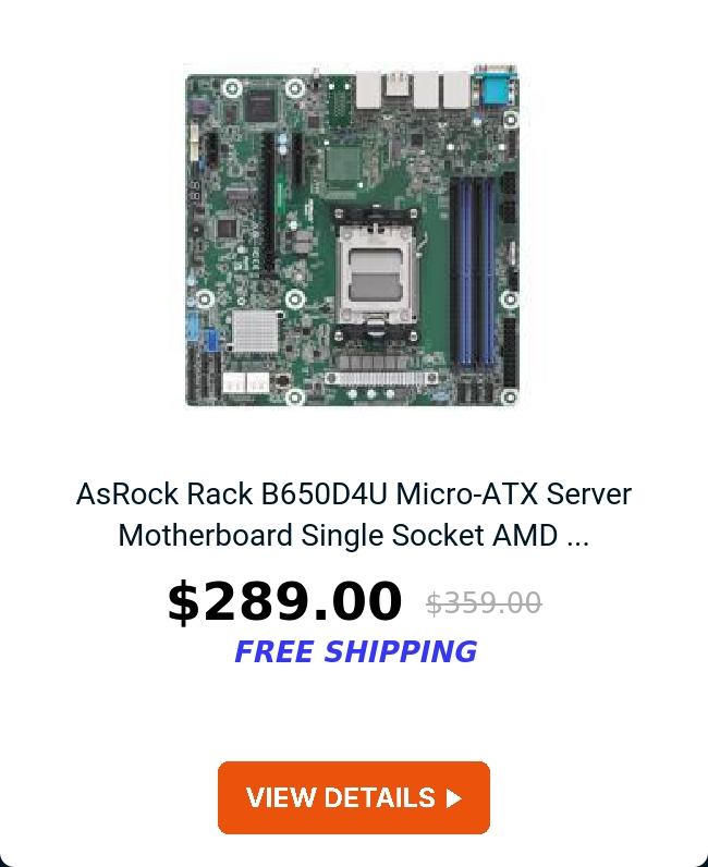 AsRock Rack B650D4U Micro-ATX Server Motherboard Single Socket AMD ...