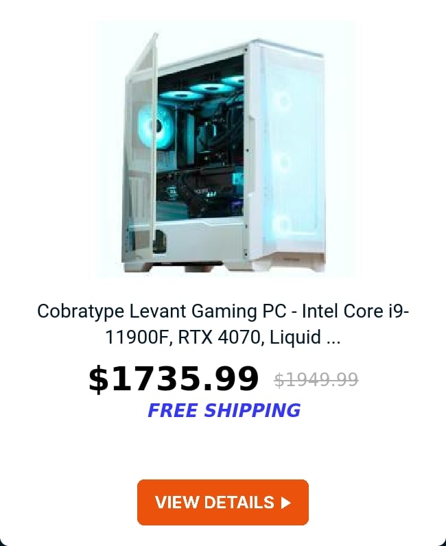 Cobratype Levant Gaming PC - Intel Core i9-11900F, RTX 4070, Liquid ...