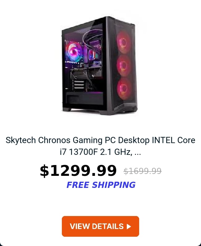 Skytech Chronos Gaming PC Desktop  INTEL Core i7 13700F 2.1 GHz, ...