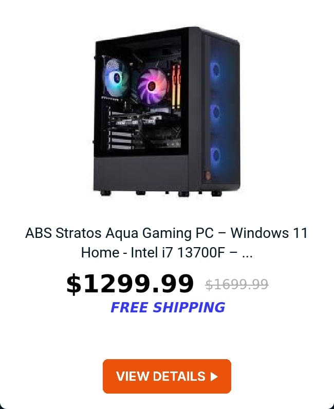 ABS Stratos Aqua Gaming PC – Windows 11 Home - Intel i7 13700F – ...